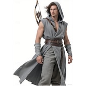 preiswerte Oberteile-Retro Vintage Mittelalterlich Renaissance Weste Tunika Krieger Wikinger Kostüm Herren Vikinger Halloween Karneval Leistung Party LARP Erwachsene Gürtel Ganzjahres