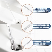 billiga Köksrengöring-Set med krokar för rengöring av avlopp i kökshandfat, 91 cm avloppsrensare (1 st), 61 cm ormhårsborttagare i avlopp (6 st) och rengöringsborste (2 st), verktygsset med hårfångare och