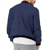 economico Giacche in Suede Sintetico-Per uomo Giubbotto bomber Giacca Casual Giacca in camoscio Vacanza Quotidiano Caldo Tasca Autunno Inverno Semplice Moda Classico Collo alla coreana Regolare Nero Rosso Blu marino Marrone Verde Giacca