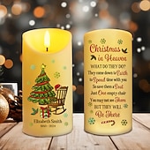 economico Regalo commemorativo-Candela commemorativa a LED personalizzata con testo personalizzato, regali di Natale per la perdita di una persona cara, elegante luce ricordo per la camera da letto, decorazione per la casa, espositore omaggio