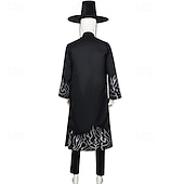 billiga Pojkes Halloween kostymer-Kpop demonjägare demonpojkegrupp sajapojkar jinu saja-kostym hanbok-maskerad koreansk traditionell virtuell idolfilm cosplay för pojkars barns halloween-karnevalföreställning comic con