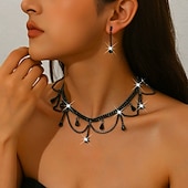preiswerte Schmucksets-Schmuckset 3 Stück Strass Legierung Ohrringe Halskette Damen Elegant Vintage Mode Geometrisch Geometrisch Schmuck-Set Für Hochzeit Party Hochzeitsgast