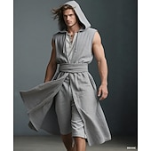 preiswerte Oberteile-Retro Vintage Mittelalterlich Renaissance Weste Tunika Krieger Wikinger Kostüm Herren Vikinger Halloween Karneval Leistung Party LARP Erwachsene Gürtel Ganzjahres