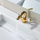 economico Rubinetti per lavandino bagno-Rubinetto per lavabo - Classico Galvanizzato Set centrale Due maniglie un foroBath Taps