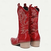 economico Stivali in pelle di alta qualità-stivali da cowboy rossi da uomo in stile western – stivali da cowboy in pelle ricamati per concerti country, rodei e street style all&#039;avanguardia