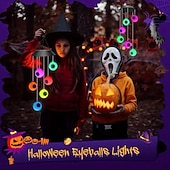 Недорогие Настенные светильники для улицы-Солнечный светильник-вибрация в виде глазного яблока на Хэллоуин, водонепроницаемый, подвесной светильник для улицы, внутреннего помещения, для украшения двора, крыльца, патио, окна, вечеринки с злыми