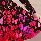 levne 3D motýlí šaty-Girls &#039; 3D Motýl Šaty Dlouhý rukáv Léto Jaro Dovolená Denní Princeznovské Krásná Sladký Děti 4-12 let Volnočasové šaty Áčkové šaty Délka ke kolenům Běžný