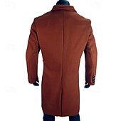 preiswerte Herren-Blazer &amp; -Anzüge-Herren Mantel Trenchcoat Langer Trenchcoat Urlaub Täglich Herbst Winter Polyester Winddicht Warm Oberbekleidung Bekleidung Mode Klassisch Einfach Tasche Revers Doppelreihig