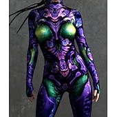 abordables Disfraces de Mujeres-Disfraz de carnaval Traje de Cuerpo Completo Trajes Zentai estampados Traje de cosplay Body Estampado Disfraz Sexy Víspera de Todos los Santos Hombre Mujer Chico Traje para Fiesta Rendimiento