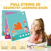 cheap Gifts-Pull String 3D Geometry Learning Book 9/12/15 Solids Geometric Models for Kids Teach Volume &amp; Surface Area Formulas