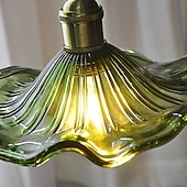 cheap Ceiling Lights-Simple Lotus Leaf Ceiling Light for Restaurant Entryway Aisle Vintage Brass Glass Led Hanging Lamps