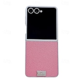 Недорогие Чехлы для Samsung-телефон Кейс для Назначение SSamsung Galaxy Z-флип 7 Z-флип 6 Z Flip 5 Z Flip 4 Кейс на заднюю панель Защита от удара Ретро ТПУ Кожа PU