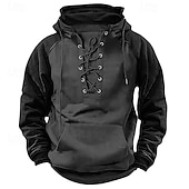 preiswerte Taktische Kapuzenjacke-Herren Kapuzensweatshirt Taktischer Kapuzensweatshirt Weinrot Schwarz Armeegrün Marineblau Khaki Mit Kapuze Einfach Schnürung Reißverschluss Farbblock Sport &amp; Outdoor Lässig Täglich Streetwear Cool