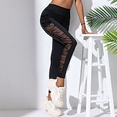 Χαμηλού Κόστους Γιόγκα κολάν &amp; καλσόν-Γυναικεία Παντελόνι συμπίεσης Γιόγκα κολάν Με τσέπες Έλεγχος κοιλιάς Ψηλή Μέση Γυμναστήριο Αθλητικά Τρέξιμο Παντελόνια Φούστες Συμπαγές Χρώμα Μαύρο Φθινόπωρο Αθλητισμός Ρούχα Γυμναστικής