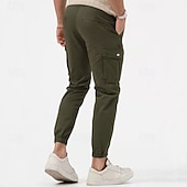 cheap Cargo Pants-Men's Cargo Pants Joggers Trousers Buttons Multi Pocket Plain Wearable Outdoor Daily Camping &amp; Hiking Fashion Classic Black White