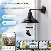 tanie Kamery IP wewnętrzne-Kamera monitorująca 4-megapikselowa z żarówką, Wi-Fi, 2K, bezprzewodowa, do użytku zewnętrznego/wewnętrznego, pełnokolorowa, dzień/noc, łatwa w instalacji, wykrywanie ruchu, pełnokolorowa, wizja nocna