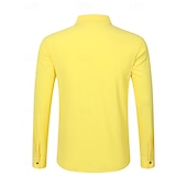 economico Camicie di lino-Per uomo Camicia Camicia di lino Camicia casual Camicia con Bottoni Camicia di cotone Semplice Vacanza Camicia hawaiana Nero Bianco Giallo Blu marino Manica Lunga Bavero Primavera Autunno