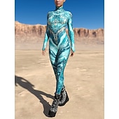 billige Printing-Mønstrede Zentai-drakter Cosplay kostyme Kroppsdrakt Printer Karnevalskostyme heldekkende drakter Herre Dame Gutt Sexy kostyme Halloween Kostyme til Ytelse Fest Maskerade Barne Voksne