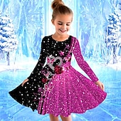 preiswerte 3D Shining Vision Kleid-Mädchen&#039; 3D Schmetterling Kleid Langarm Sommer Frühling Urlaub Täglich Ferien Prinzessin Schön Süß Kinder 4-12 Jahre Freizeitkleid A Linie Kleid Knielang Normale Passform