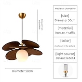 economico Luci Isola cucina-Lampadario a sospensione a LED, lampadario in rattan, lampadario moderno in oro, lampadario a sospensione vintage, lampadario a sfera con montaggio a filo sul soffitto, 110-240 V, 110-265 V