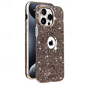 זול נרתיקים לאייפון-טלפון מגן עבור iPhone 16 15 14 Pro Max Plus 13 Pro Max כיסוי אחורי תמיכה בטעינה אלחוטית בלינג גליטר מבריק עמיד בזעזועים רטרו TPU PC