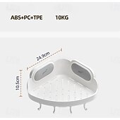 tanie organizer łazienkowy-Półka prysznicowa Taili z przyssawką, wodoodporna półka prysznicowa z haczykami, ścienny organizer do łazienki na szampon, żel pod prysznic, odżywkę i mydło