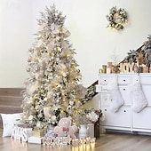 economico Corone, Ghirlande &amp; Decorazioni-24 steli artificiali per alberi di Natale – decorazioni scintillanti con rami di pino, steli scintillanti per alberi di Natale, piccole composizioni floreali in vaso, decorazioni per feste, matrimoni