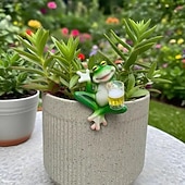 halpa Patsaat-hartsi roikkuu sammakkohahmo hauska juova sammakko juo olutta pullot patsas kukkaruukku halaaja koriste kotiin puutarha-aita patio piha sisustus