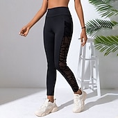Χαμηλού Κόστους Γιόγκα κολάν &amp; καλσόν-Γυναικεία Παντελόνι συμπίεσης Γιόγκα κολάν Με τσέπες Έλεγχος κοιλιάς Ψηλή Μέση Γυμναστήριο Αθλητικά Τρέξιμο Παντελόνια Φούστες Συμπαγές Χρώμα Μαύρο Φθινόπωρο Αθλητισμός Ρούχα Γυμναστικής
