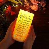 economico Regalo commemorativo-Candela commemorativa a LED personalizzata con testo personalizzato, regali di Natale per la perdita di una persona cara, elegante luce ricordo per la camera da letto, decorazione per la casa, espositore omaggio