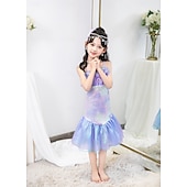 baratos Fantasia de Menina-Semana do Livro 2026 A Pequena Sereia Cauda de Sereia Vestido de Princesa Aqua Vestido de Halloween Fantasia de Cosplay Fantasia para Festa Temática Cosplay Filme Cosplay para Meninas Fantasia Infantil Carnaval Baile de Máscaras