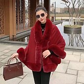 levne Kožešinová bolerka-Dámská zimní šála z umělé kožešiny zlyc, teplá zavinovací plášť