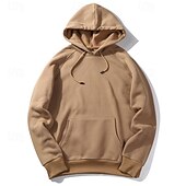 baratos hoodies básicos dos homens-Homens Moletom Moletom de lã Adamascado Preto Branco Amarelo Verde Tropa Com Capuz Tecido Com Cordão Bolsos Desportos e Ar livre Diário Feriado Poliéster Roupa de rua Básico Casual Outono Inverno
