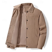 economico Giubbotti e cappotti da uomo-Per uomo Giacca Leggera Giacca in Velluto a Coste Giacca Casual Vacanza Quotidiano Caldo Tasca Primavera Autunno Semplice Moda Classico Bavero Regolare Nero Cachi Verde militare Beige Giacca