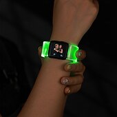 رخيصةأون هدايا شخصية-سوار LED مخصص مع صورة مخصصة &amp;نص، أساور مضيئة للحفلات لعيد الميلاد، الهالوين، الزفاف وديكورات المناسبات