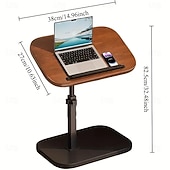abordables Matériaux de Construction-Bureau portable pour ordinateur portable/table de chevet/bureau réglable/petite table d&#039;appoint rotative à 360°/table basse pour canapé/convient pour salon, chambre, baignoire, salle de bain, plateau