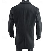 preiswerte Herren-Blazer &amp; -Anzüge-Herren Mantel Trenchcoat Langer Trenchcoat Urlaub Täglich Herbst Winter Polyester Winddicht Warm Oberbekleidung Bekleidung Mode Klassisch Einfach Tasche Revers Einreihig