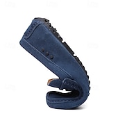 billiga Slip-ons och loafers till herrar-Röda herrloafers i konstläder med slip-on-funktion, lätta, avslappnade mockasiner för arbete, resor och vardagsbruk