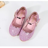 preiswerte Prinzessinnenschuhe für Kinder-Blaue Glitzer-Prinzessinnen-Abendschuhe für Mädchen, niedriger Absatz mit Mond-Stern-Anhänger, funkelnde Strass-Party-Schuhe für Geburtstage