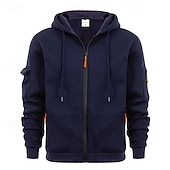 economico Felpa Tattica-Per uomo Felpa con cappuccio Felpa con cappuccio a zip intera Felpa con cappuccio in pile Felpa con cappuccio tattica Nero Blu marino Cachi Grigio chiaro Grigio scuro Con Cappuccio Semplice Cerniera