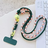 baratos Cordões de telefone e pulseiras-Nova alça de ombro moderna e moderna com corda longa ajustável para celular pendurado no pescoço e transversal, corrente pendurada com rosto sorridente e resistente para áreas externas para mulheres