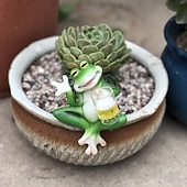 halpa Patsaat-hartsi roikkuu sammakkohahmo hauska juova sammakko juo olutta pullot patsas kukkaruukku halaaja koriste kotiin puutarha-aita patio piha sisustus