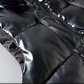 billiga Herrarnas puffer väst-Herr Pufferväst Väst Gilet Semester Dagligen Datum Mode Ledigt Höst vinter Ficka Polyester Håller värmen Bekväm Ensfärgat Dragkedja Huva Normal Silver Svart Väst