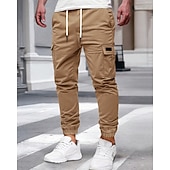 cheap Cargo Pants-Men's Cargo Pants Joggers Trousers Drawstring Elastic Waist Multi Pocket Plain Wearable Outdoor Daily Camping &amp; Hiking Fashion Classic Black Yellow