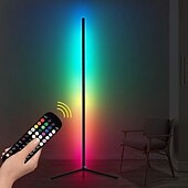 baratos Candeeiros &amp; Vidros de Abajur-Luminária de canto de chão, pacote com 1, luminária de canto LED RGB com controle remoto, luz ambiente que muda de cor com 16 milhões de cores DIY para quarto, sala de estar e sala de jogos