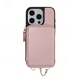 Χαμηλού Κόστους iPhone Θήκες-τηλέφωνο tok Για iPhone 17 Pro Max 17 Air 16 15 14 Pro Max Plus 16e 13 Pro Max Πίσω Κάλυμμα Μαγνητική με τον Lanyard Υποδοχή κάρτας Ρετρό TPU PU δέρμα