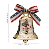 billiga Prydnader-Julgransprydnad i metall emalj för USA:s 250-årsjubileum, handgjord, hängande minnesdekor, frihetsklocka, julgransprydnad för samlare, patriotisk julgran, staket, uteplats