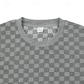 رخيصةأون بلوزات أساسية-رجالي كنزة البلوز هوديي البلوز قف بجانب الطريق أسود أبيض كاكي رمادي رقبة عالية مدورة هندسي بقع الرياضة &amp; في الخارج فضفاض مناسب للبس اليومي أناقة الشارع كوول ملابس رياضية الشتاء ملابس هوديس بلوزات