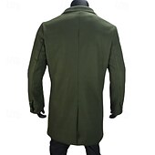 preiswerte Herren-Blazer &amp; -Anzüge-Herren Mantel Trenchcoat Langer Trenchcoat Urlaub Täglich Herbst Winter Polyester Winddicht Warm Oberbekleidung Bekleidung Mode Klassisch Einfach Tasche Revers Einreihig