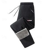 お買い得  スウェットパンツ-男性用 シェルパ スウェットパンツ ズボン オープンボトムスウェットパンツ ドローストリング 弾性ウエスト ジッパーポケット 平織り 吸汗性 高通気性 全長 スポーツ・アウトドア カジュアル 日常 ファッション ストリートファッション ブラック ルビーレッド